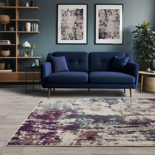 Asiatic Nova Navy Multi rug, machine-woven polypropylene with 9 mm pile