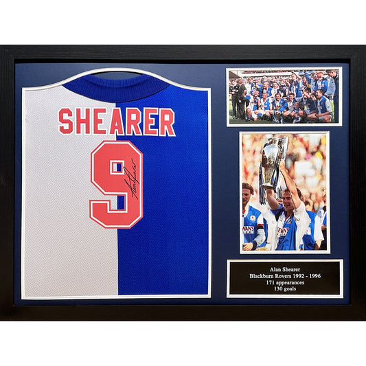 Allstarsignings Alan Shearer Signed Blackburn Rovers 1994/95 Retro Shirt