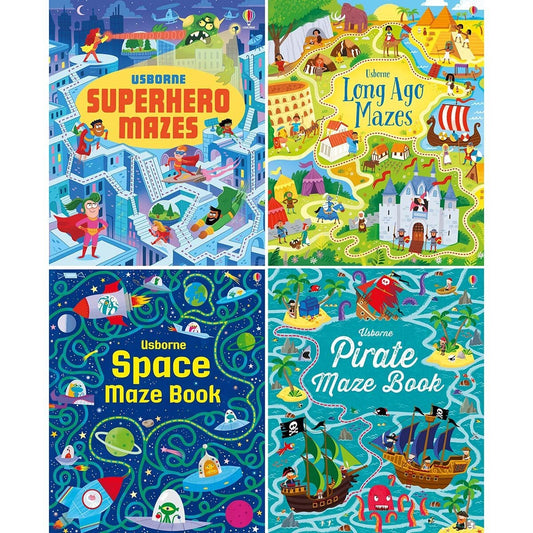 Usborne Maze 4 book pack paperback