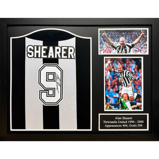 Allstarsignings Alan Shearer Signed Framed Newcastle United Retro Shirt