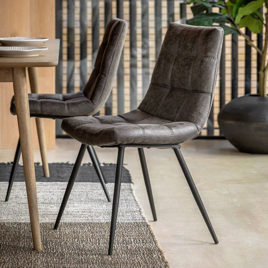 Gallery Darwin Grey Faux Leather Dining Chair, 2 pack