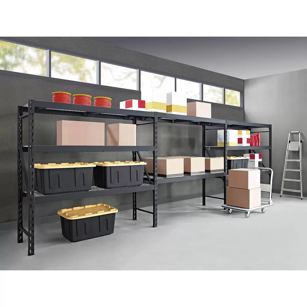 Gorilla 4 Tier 6ft x 6.4ft x 2ft Industrial Storage Rack | Heavy-Duty Bulk Storage | Commercial Garages and Warehouses