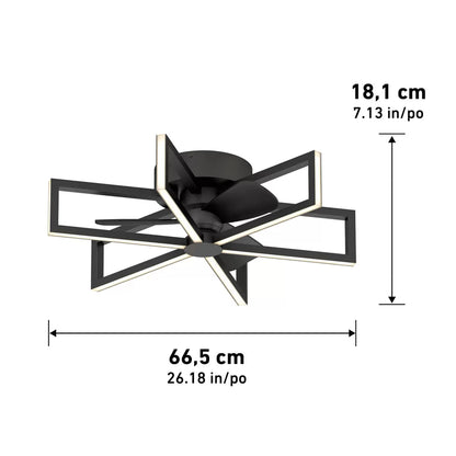 "Artika Swirl 26 inch ceiling fan light with remote control, featuring modern swirl blade design, integrated LED brightness control, and quiet motor technology"
