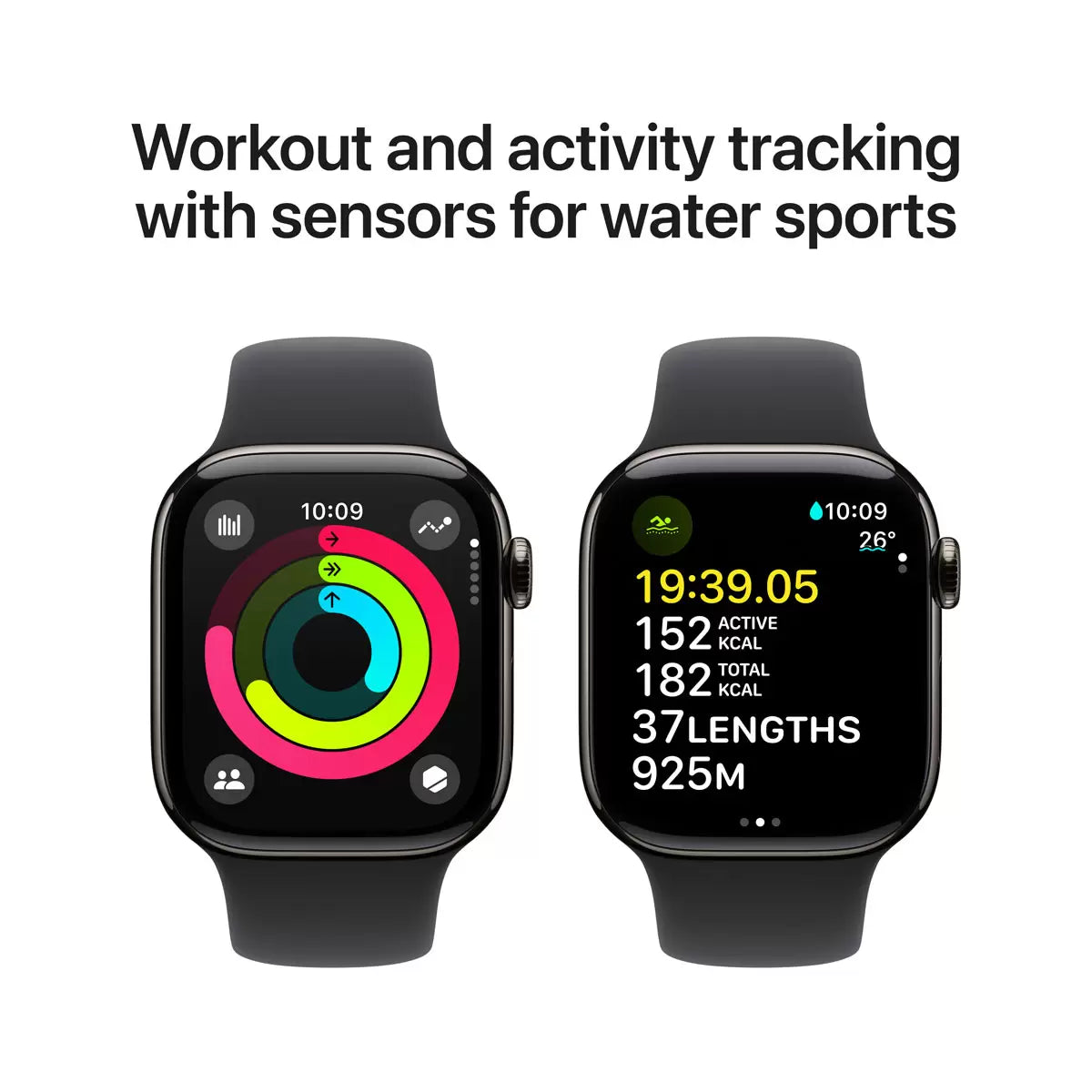 Apple Watch Series 10 GPS + Cellular 42mm Slate Titanium Case with Black Sport Band S/M MWXG3QA/A | Advanced Health & Connectivity | Active Professionals