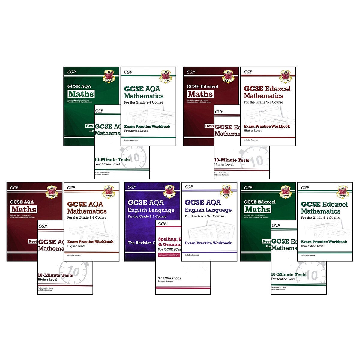 CGP GCSE 3 book revision pack paperback