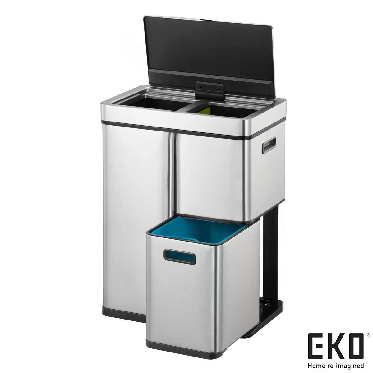 EKO Mirage Plus Recycling Bin 30+15+15L Sensor Recycling Bin | Touch-Free Waste Sorting | Eco-Friendly Modern Homes