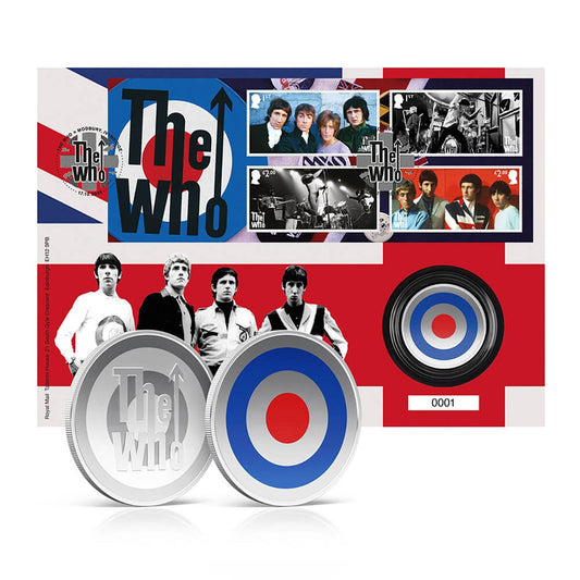 Royal Mail The Who Mod Icons medal cover with silver-plated medal