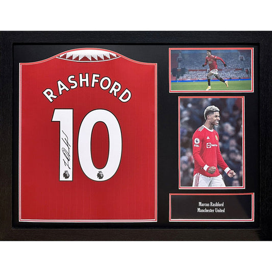 Allstarsignings Marcus Rashford signed framed Manchester United shirt 80 x 60 cm