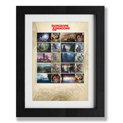 Royal Mail Dungeons and Dragons framed collector sheet with 10 stamps