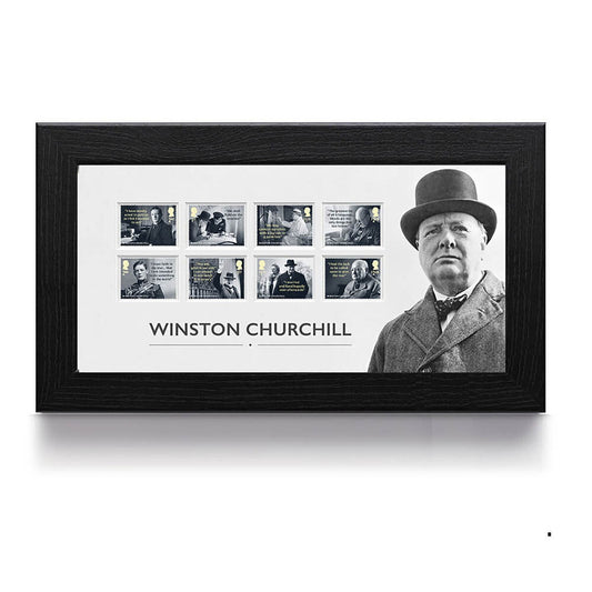 Royal Mail Winston Churchill framed stamp set of 8 stamps