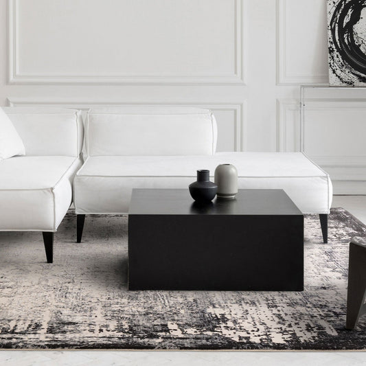 Asiatic Kuza Border Grey Rug 11mm Pile