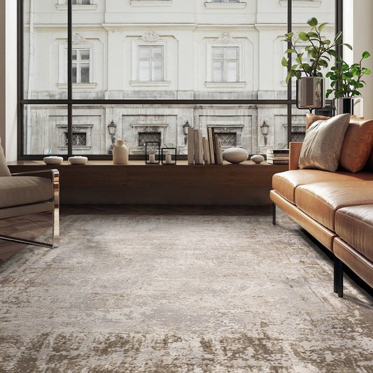Asiatic Kuza Border Beige Rug 11mm Pile