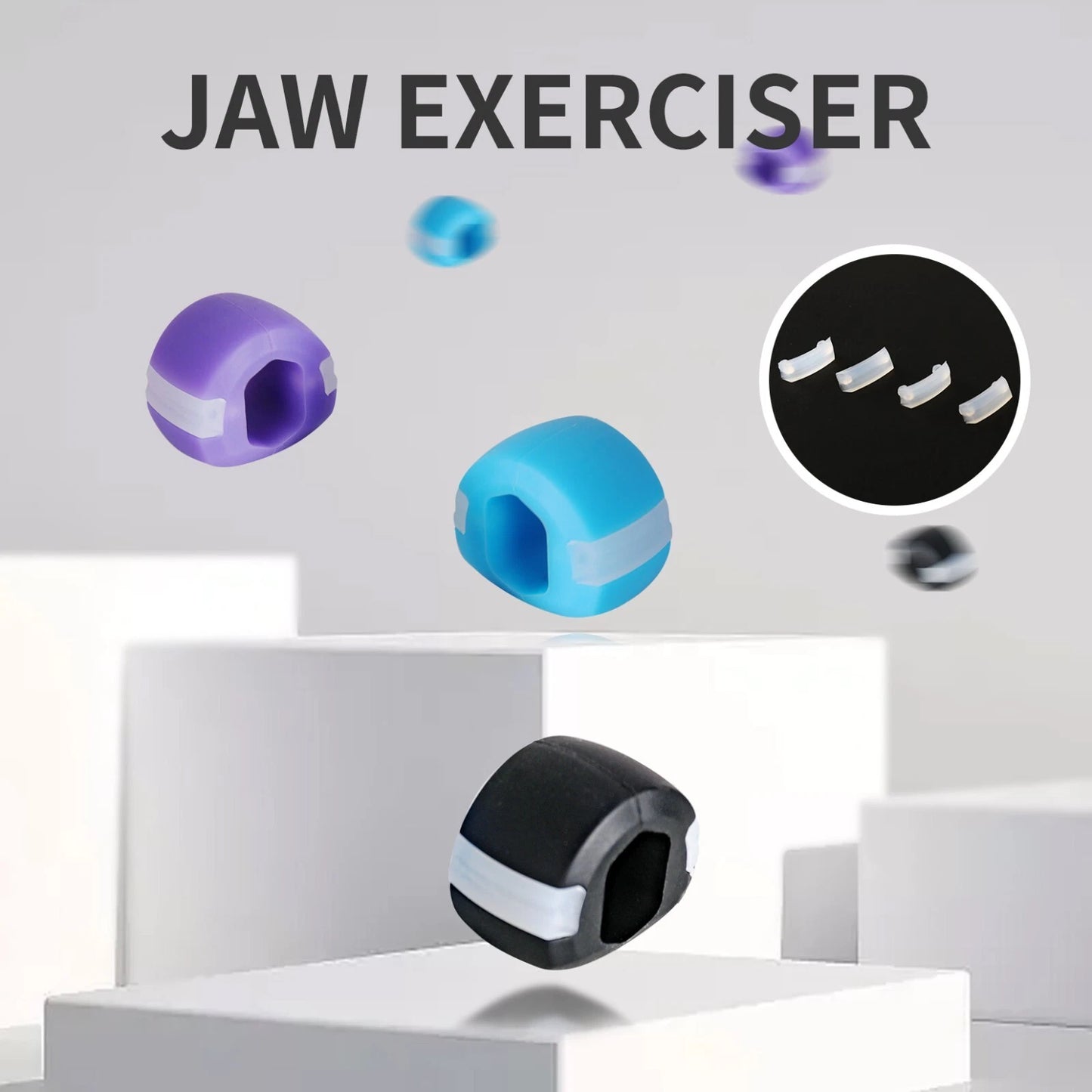 Jawline exerciser trainer with 3 strength levels and extra strips for face toning-2