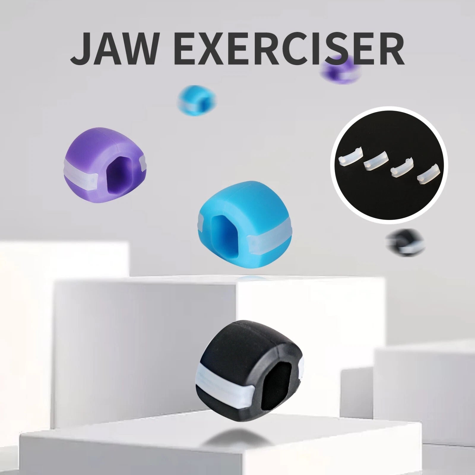Jawline exerciser trainer with 3 strength levels and extra strips for face toning-2
