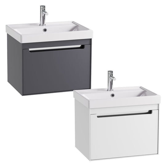 Tavistock Kew 600 wall mounted vanity unit with basin, 59.2 cm
