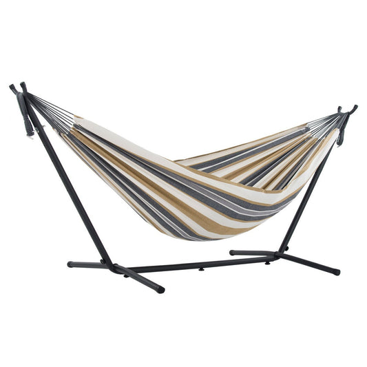 Vivere 9 ft Double Cotton Hammock with steel stand and carry bag