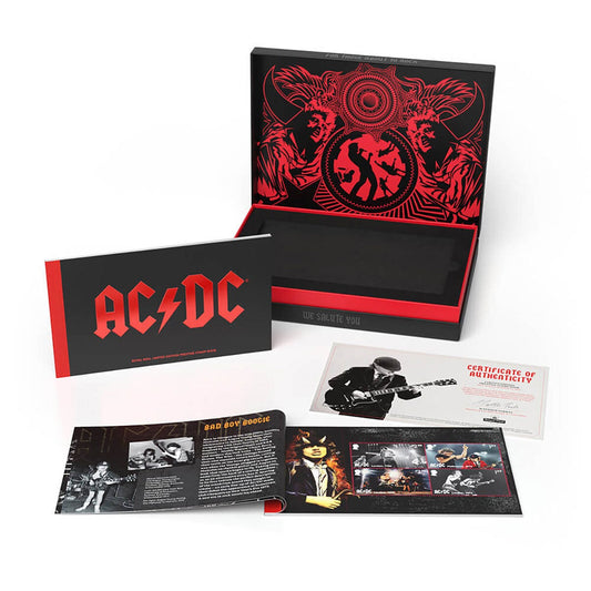 Royal Mail AC/DC limited edition Prestige Stamp Book in presentation case