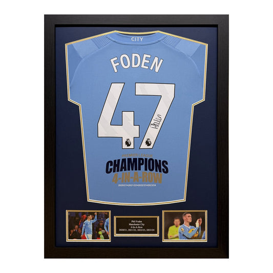 Allstarsignings Phil Foden Signed Framed Manchester City Shirt