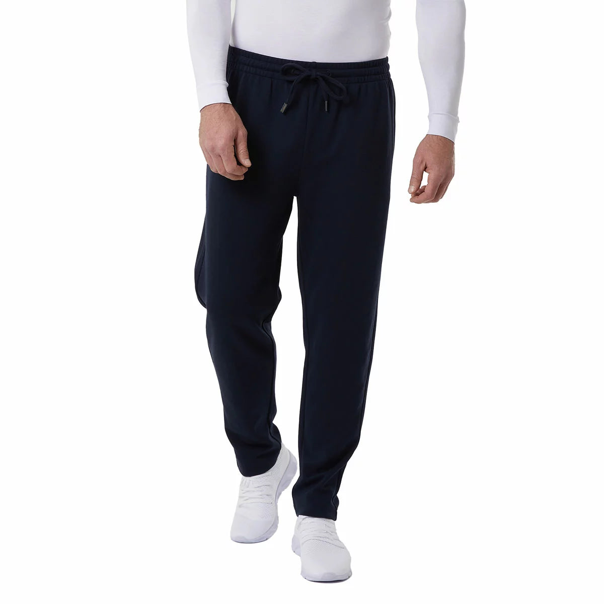 Front view of 32 Degrees Men's Pique Joggers in Grey featuring textured fabric and a tapered cut against a neutral background.