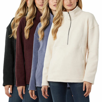 32 Degrees Women's Winter Fleece lightweight thermal jacket with soft warm fleece fabric for cold weather comfort
