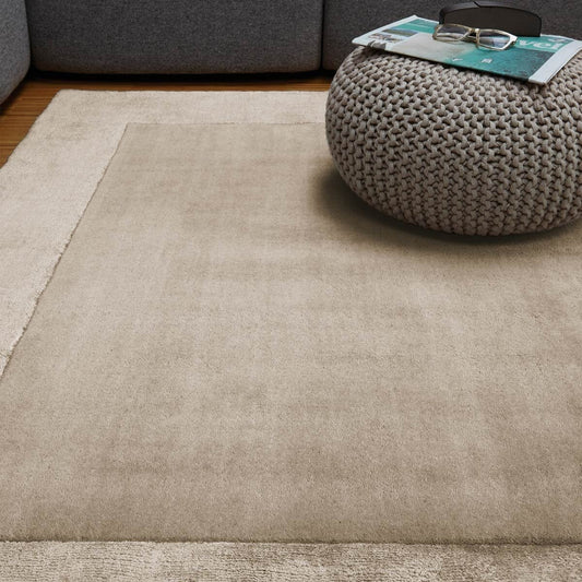 Asiatic Ascot sand hand woven wool and viscose rug