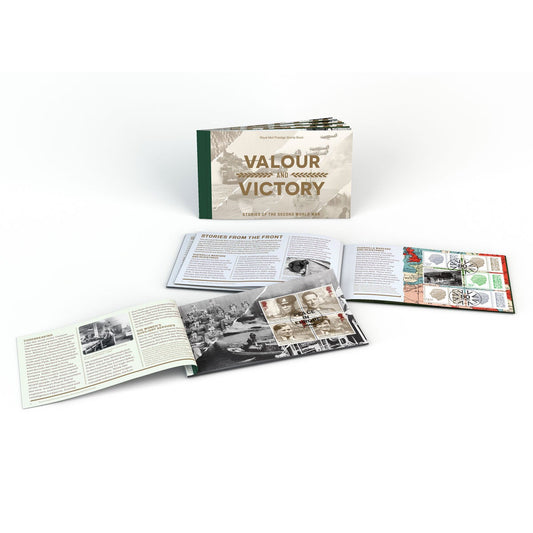 Royal Mail Stories of WWII Prestige Stamp Book, 24 pages with 19 stamps