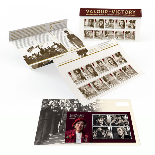 Royal Mail Stories of WWII Valour and Victory stamps presentation pack