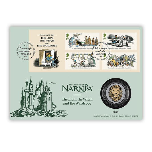 Royal Mail The Chronicles of Narnia stamps and silver-plated medal cover