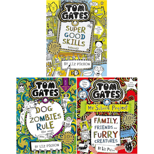 Tom Gates 3 book paperback collection by Liz Pichon