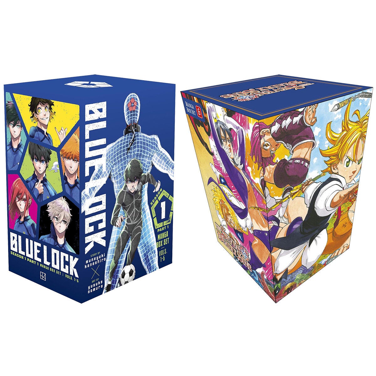 Kodansha manga paperback box set with exclusive poster, Blue Lock or The Seven Deadly Sins