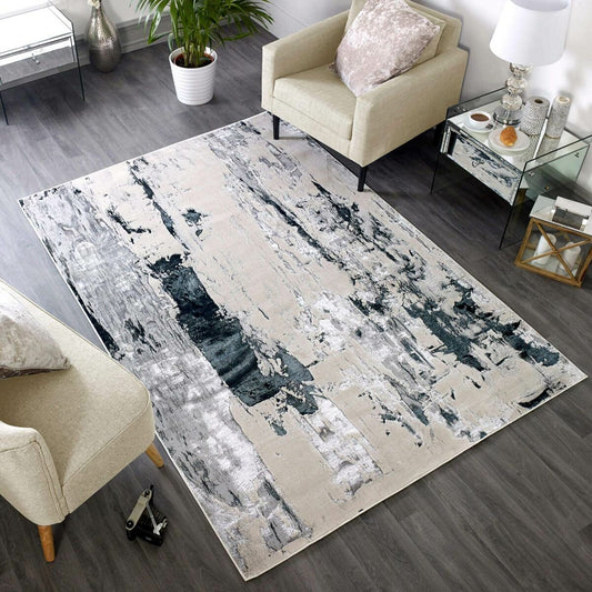 Asiatic Aurora glacier metallic abstract rug, 160 x 230 cm or 200 x 290 cm