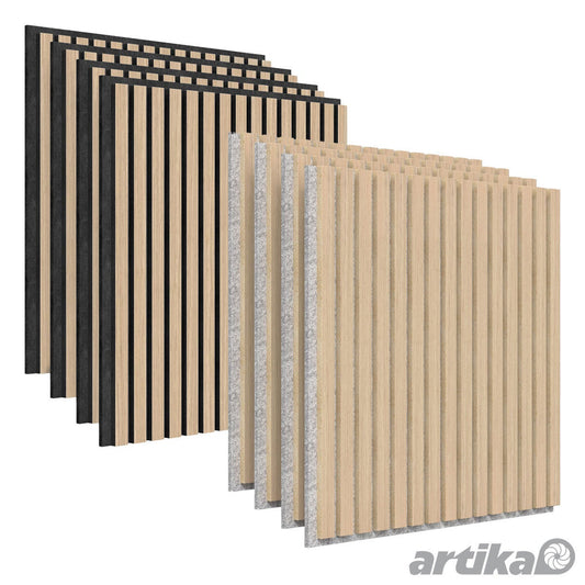 Artika Sonolok oak acoustic slat wall panels 60 x 60 cm 4 pack