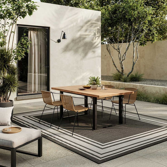 Nourison Horizon Border Black Indoor Outdoor Rug
