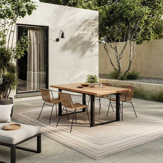 Nourison Horizon Border Grey Indoor Outdoor Rug