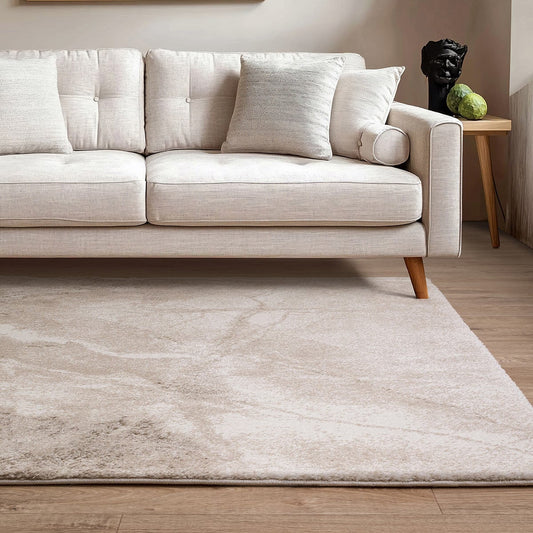 Asiatic Mirage Haze beige high-low pile rug
