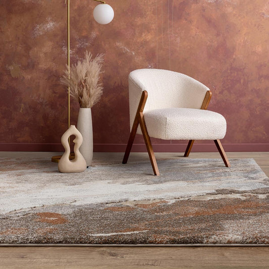 Asiatic Mirage Blur Terra rug with deep high-low pile, 160 x 230 cm and 200 x 290 cm