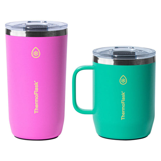 ThermoFlask Insulated Mug and Tumbler Set, 340ml and 450ml