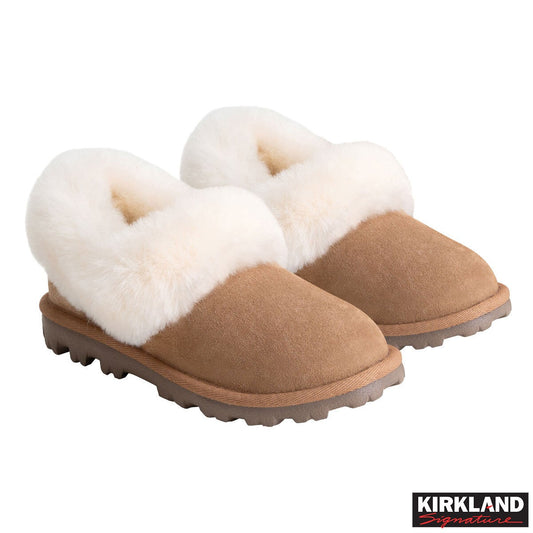 Kirkland Signature kids' shearling slipper boot in chestnut