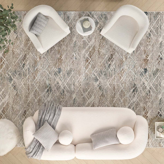 Nourison Glitz grey abstract area rug, low pile polyester with shimmer finish