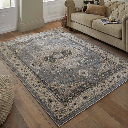 Concept Looms Legacy Blue Persian medallion rug, polyester, 160 x 230 cm and 230 x 300 cm