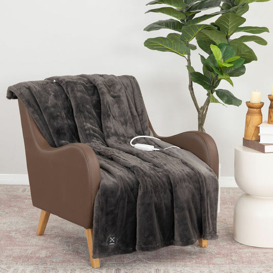 Berkshire Luxe Faux Fur Heated Throw 127 x 152 cm
