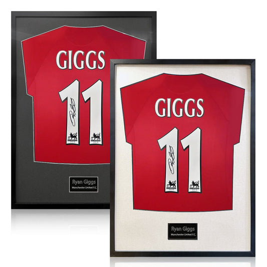 The Fan Cave Ryan Giggs signed framed Manchester United football shirt, 50 x 70 cm