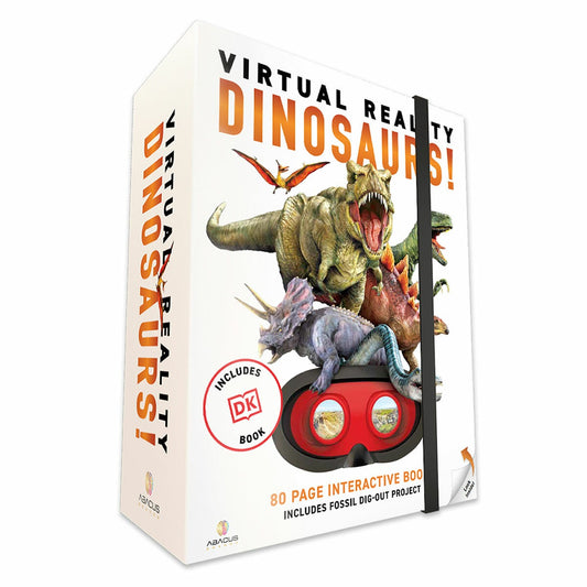 DK VR Box Set Dinosaurs with book, VR goggles and fossil dig kit
