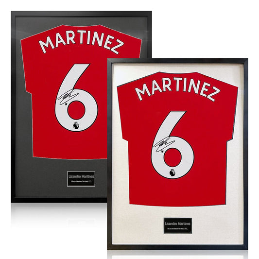The Fan Cave Lisandro Martinez signed framed Manchester United football shirt, 50 x 70 cm