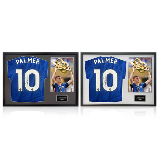 The Fan Cave Cole Palmer signed framed Chelsea football shirt with photo