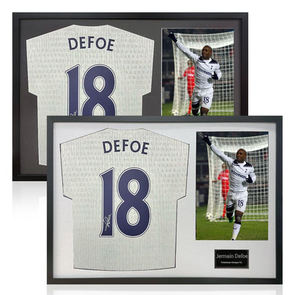 The Fan Cave Jermain Defoe signed framed Tottenham Hotspur football shirt with 1 photo, 50 x 70 cm