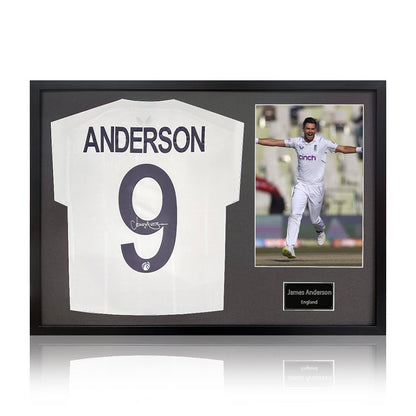 James Anderson signed England cricket shirt – Black Mount