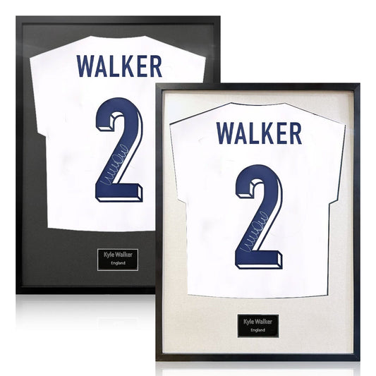 The Fan Cave Kyle Walker signed framed England football shirt, 50 x 70 cm