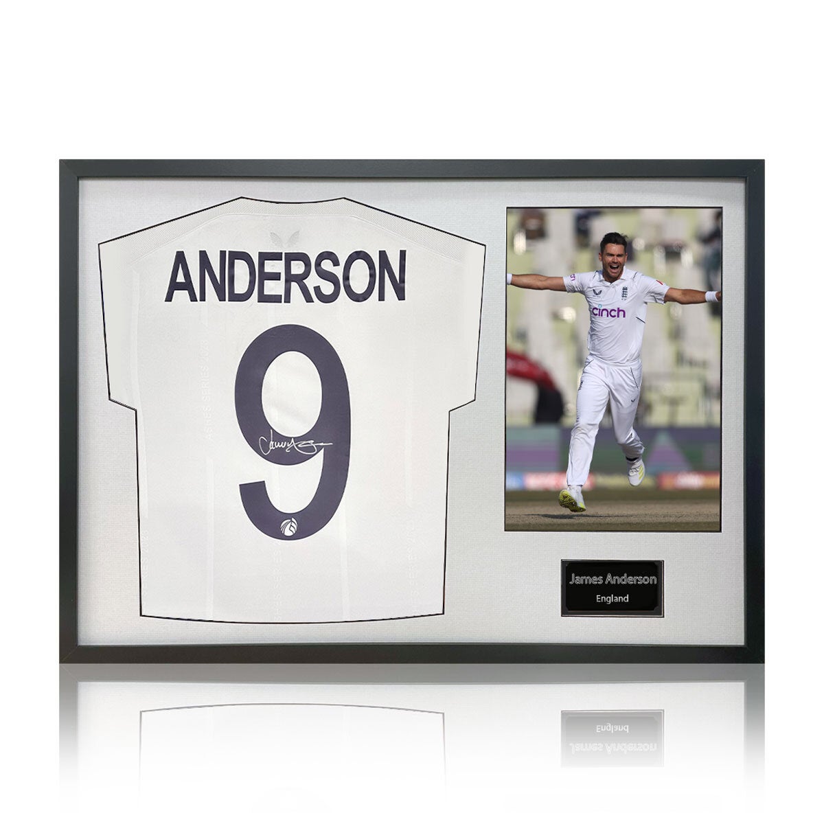 James Anderson signed England cricket shirt – White Mount