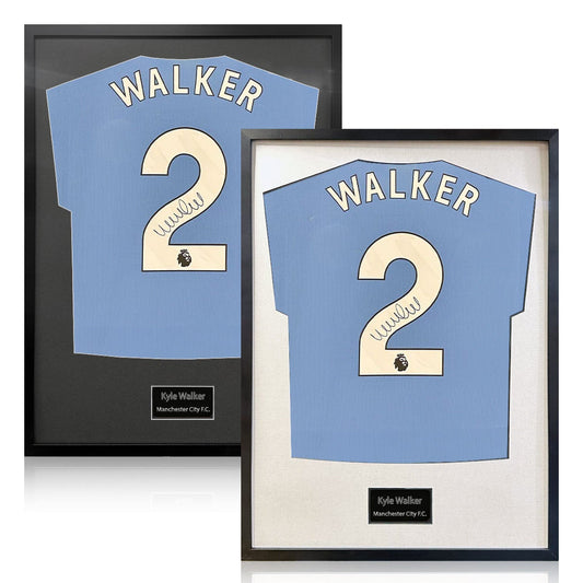 The Fan Cave Kyle Walker signed framed Manchester City football shirt 50 x 70 cm